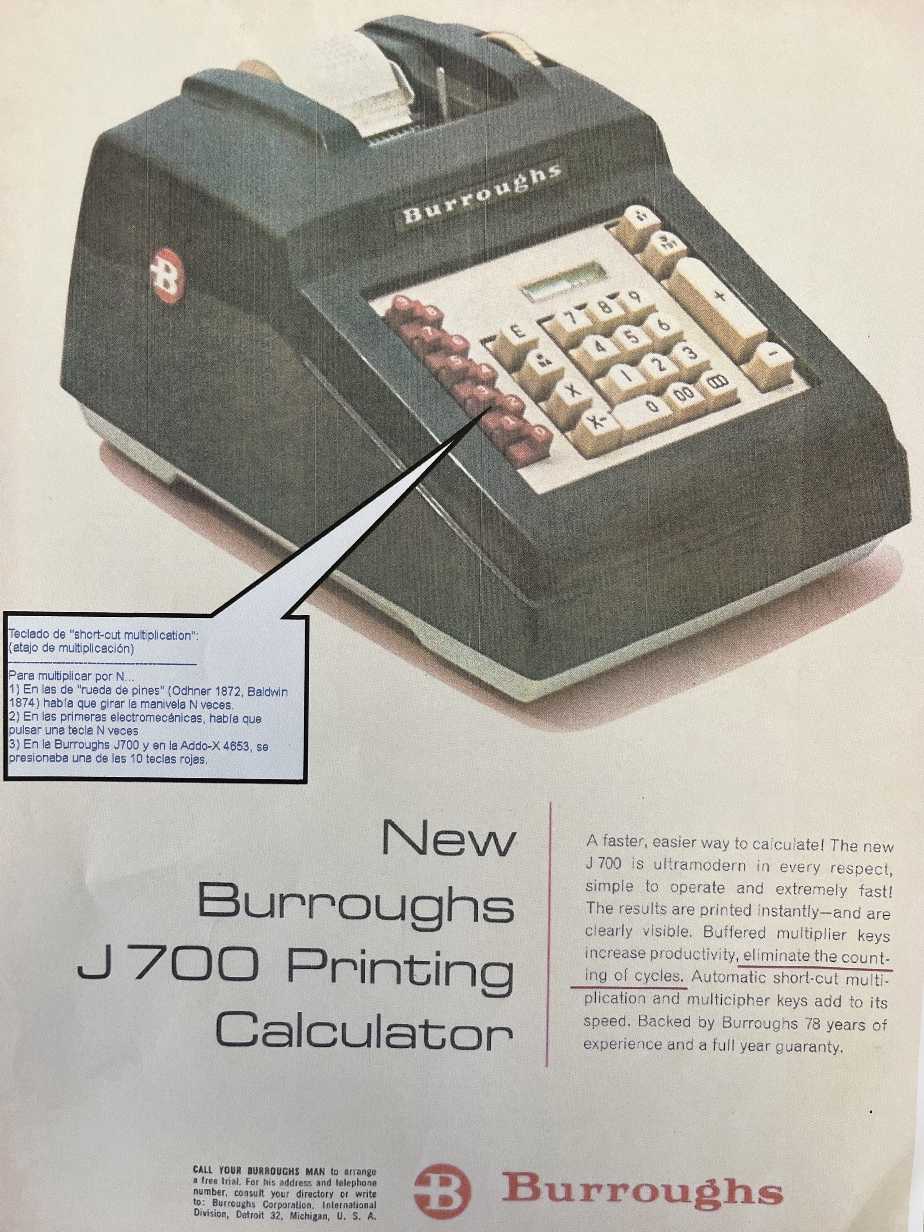 Calculadora Burroughs J700