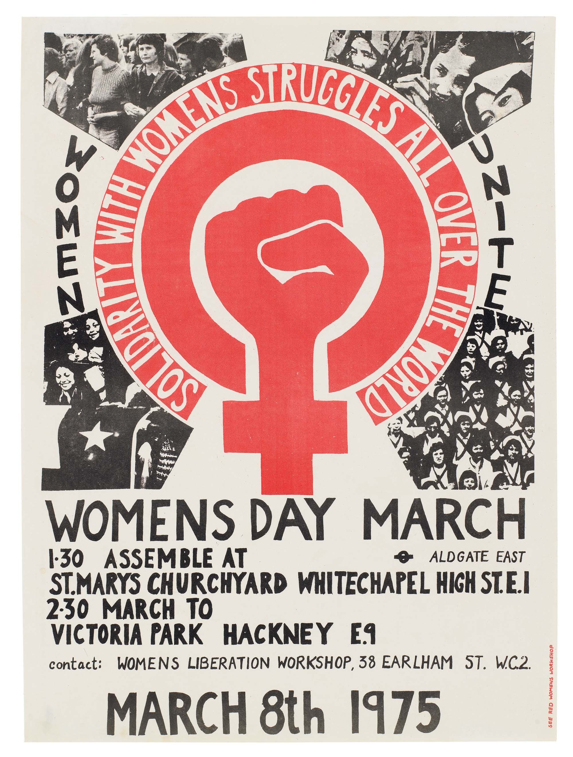 Cartel del Día de la Mujer Diseñado en Londres, Womens Liberation Workshop in London