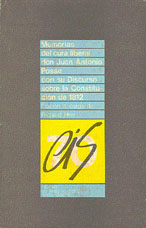 Portada Memorias del Cura Liberal Don Juan Antonio Posse con su Discurso sobre la Constitución de 1812
