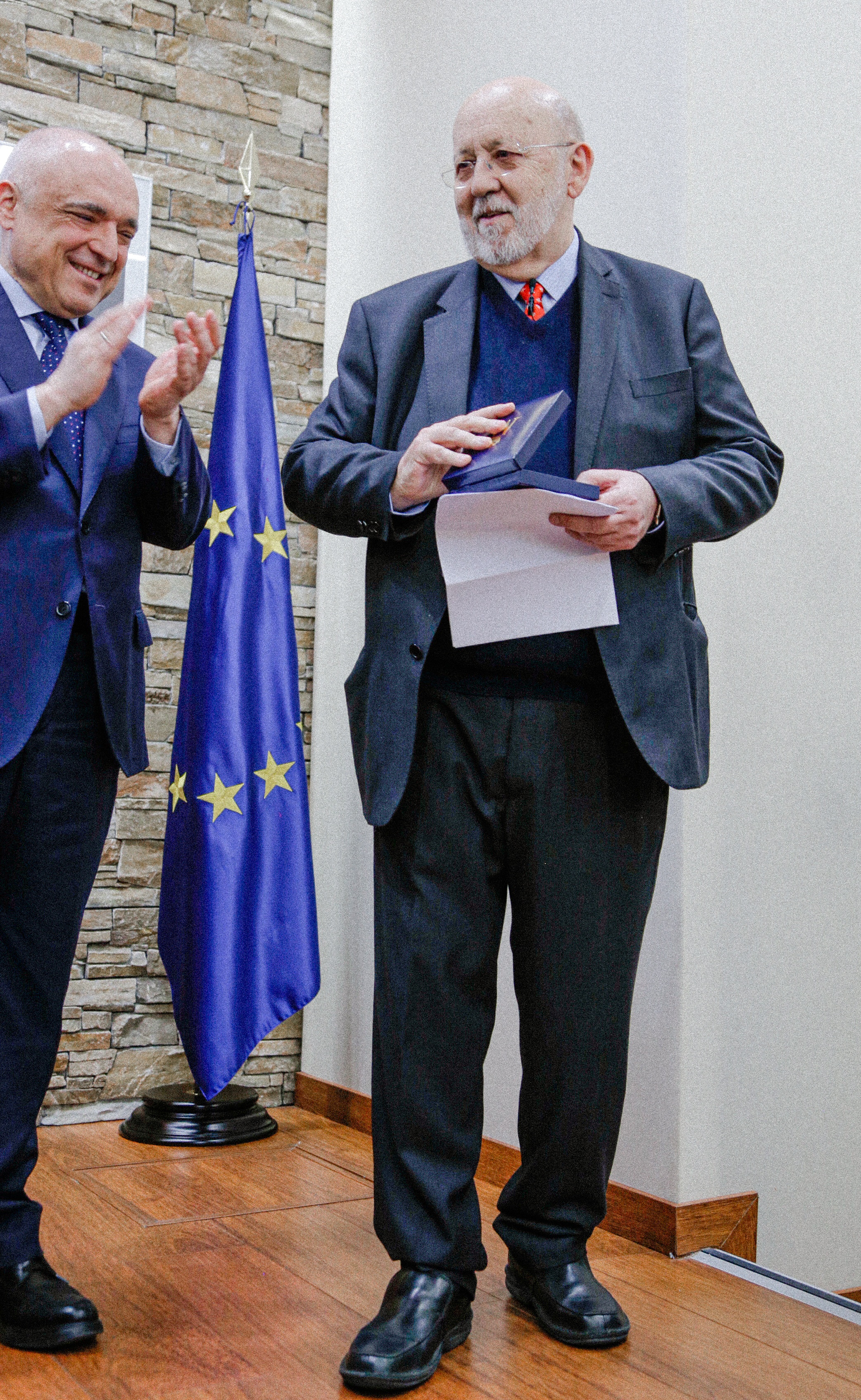 El Secretario de Estado Rafael Simancas junto al Presidente del CIS Jose Felix Tezanos