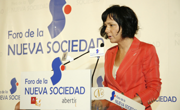 Belén Barreiro in a moment of her speech