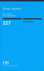 Portada Frame Analysis. Los marcos de la experiencia