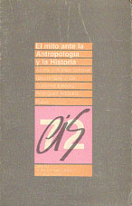 Portada El Mito ante la Antropología y la Historia