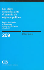 Portada Las élites españolas ante el cambio de régimen político. Lógica de Estado y dinámicas centro-periferias en el siglo XX