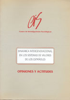 Portada Dinámica intergeneracional en los sistemas de valores de los españoles