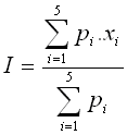 Formula to calculate the indicator